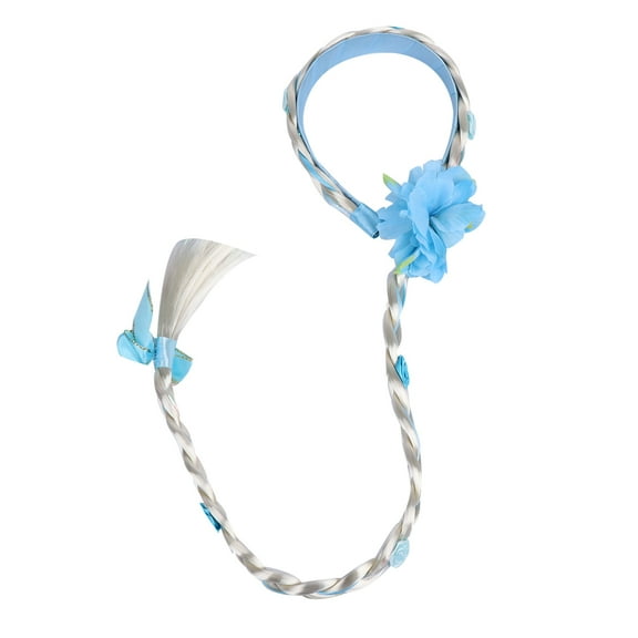 ROSENICE 1Pcs Sky-Blue Headdress Fake Braid Hair 28.3x4.9in for Girls Durable Use Party Enhancement Photo Prop
