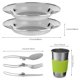 thumbnail image 4 of Sonducket Paquete de 12 vajilla para acampar, vajilla, acero inoxidable, , liviana, plegable, pulido, lavable, cuchara, tenedor Kits de desorden para acampar, 4 of 6