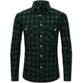 thumbnail image 1 of Camisa informal a cuadros para hombre, estilo formal, de negocios, de corte entallado y con bolsillos para uso social en la calle, 1 of 4
