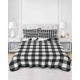 thumbnail image 3 of Black White Plaid Twin XL Size Down Alternative Comforter, Lightweight Comforter Quilt Bedding Set with Pillow Shams Modern Simple Buffalo Check Gingham All Seasons Bed Comforter Duvet Insert 68"x98", 3 of 7