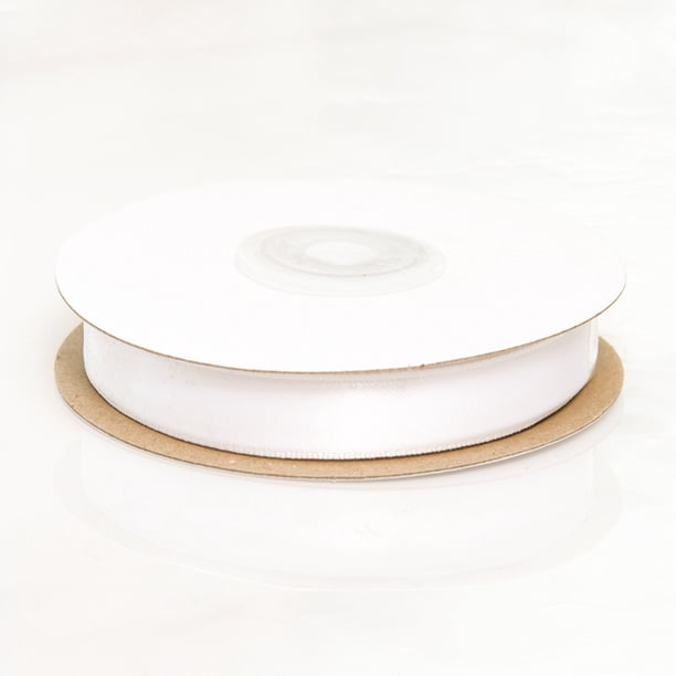 Xiao Hua rollos de cinta de satén blanca brillante con un ancho de 0,98 pulgadas, utilizada para cintas de ramos y cintas de ramos de boda, para manualidades, decoración y cintas de embalaje floral.
