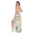 thumbnail image 3 of FORMRS Womens Long Sarong Beach Wrap Semi-Sheer Bikini Skirt Bathing Swimsuit Cover Up, Floral Animals, 3 of 7