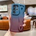 thumbnail image 4 of for Samsung Galaxy S22 Ultra Case with Strap Stand, Cute Gradient Color Wavy S22 Ultra Case with Camera Lens Cover Protect Soft Silicone Bumper Phone Case for Women Men 6.8" (Blue Wine Red), 4 of 6