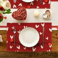 thumbnail image 2 of 1 Pcs Valentine's Day Placemats,17.7 x 11.8 Inch Love Heart Table Mats,Waterproof Anniversary Table Place Mats, for Valentine's Day Indoor Outdoor Holiday Party Kitchen Dining Decoration(Z3-Red1), 2 of 6
