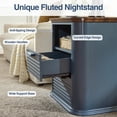thumbnail image 2 of Barara King 22" Night Stand with Charging Station & 2 Drawers, Modern Fluted Design End Table for Bedroom, with Open Storage, Blue, 2 of 10