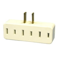 Leviton 65-W, 15 Amps, 125V, Triple Tap, White Plug-in Electrical Outlet