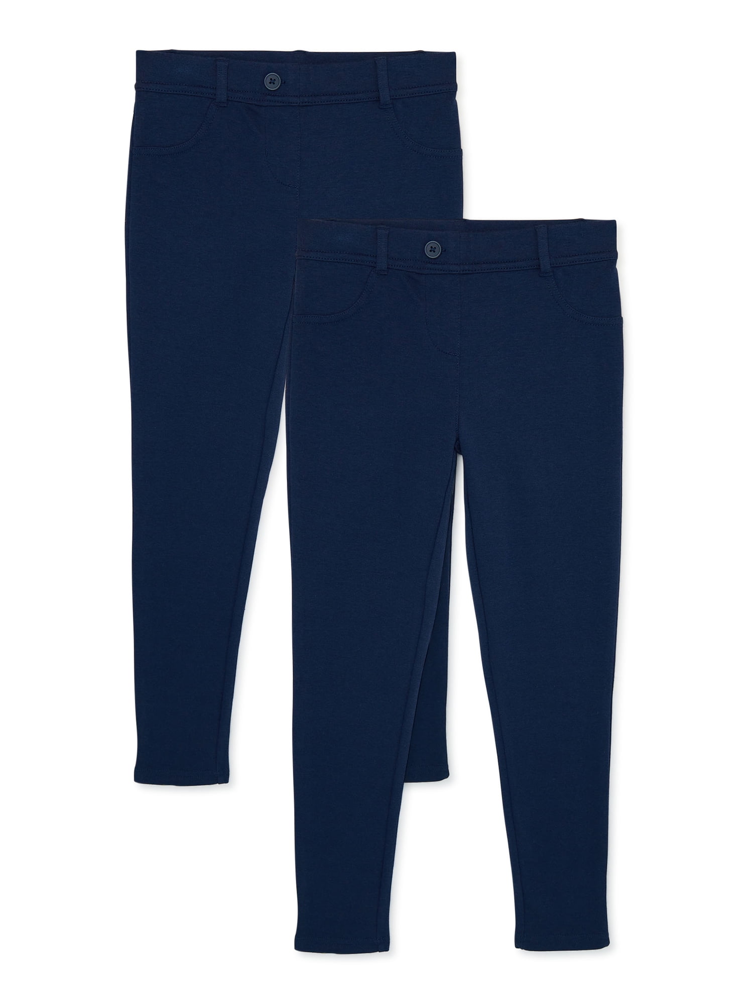 Wonder Nation Girls School Uniform Stretch Ponte Knit Leggings 2 Pack wonder-nation-girls-school-uniform-stretch-ponte-knit-leggings-2-pack