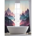 thumbnail image 5 of Color Sunrise Mountain Sheer Curtains 84 inches Long, Black Forest River Nature Landscape Light Filtering Sheer Window Curtains Rod Pocket Voile Drapes for Bedroom Living Room, 2 Panels 52"W x 84"L, 5 of 7