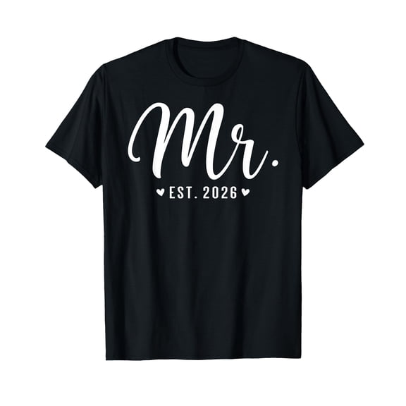 Mr Est. 2026 Just Married Couple Wedding Party Mr Mrs T-Shirt