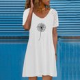 thumbnail image 2 of Moda mujer vestidos con cuello en v verano impresión casual manga corta vacaciones playa mini vestido Fridja  qw6700, 2 of 8