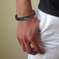 thumbnail image 3 of Paleo Hebrew Yhwh Bracelet - Israelite Hebrew Name of God Amulet Lines Leather Cuff Bangle - Tetragrammaton Jewish Messianic Wristband - Yahweh Jewelry for Men Women, Red, 7.28'', 3 of 7