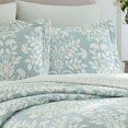 thumbnail image 3 of Laura Ashley Rowland Collection Quilt Set-100% Cotton, Reversible, All Season Bedding with Matching Sham(s), Pre-Washed for Added Comfort, Twin, Blue, 3 of 8