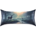 thumbnail image 3 of GZHJMY Deer by The River Satin Pillowcase for Hair and Skin, Soft and Cozy Cooling Smooth Pillow Cover with Envelop Closure, Queen Size 20x30in Home Decor, 3 of 7