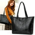 thumbnail image 2 of Retro Crocodile Leather Women Handbag Large Capacity Shoulder Shopping Bag, 2 of 9