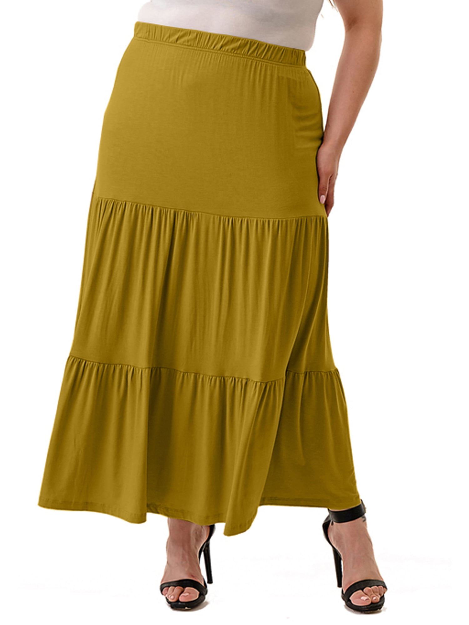 Ella samani women's plus size tiered maxi skirt Clearance