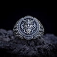 thumbnail image 3 of Odin Ring for Men, Norse Viking Odin Head Ring, Viking Celtic Knot Ring, Vintage Celt Odin Amulet Ring, Odin Warrior Totem Tribal Ring Silver Black, Punk Viking Jewelry Gift for Men mens, 3 of 5
