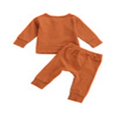 thumbnail image 2 of 2Pcs Toddler Outfits  Solid-Color Long-Sleeves Top + Elastic-Waist Pants MHXX, 2 of 6
