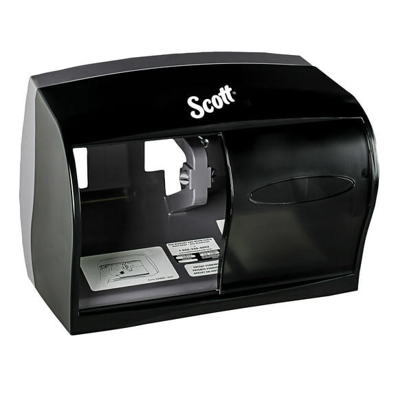 Scott Essential Double Roll Coreless Toilet Paper Dispenser 09604 - Wall-Mounted - Black
