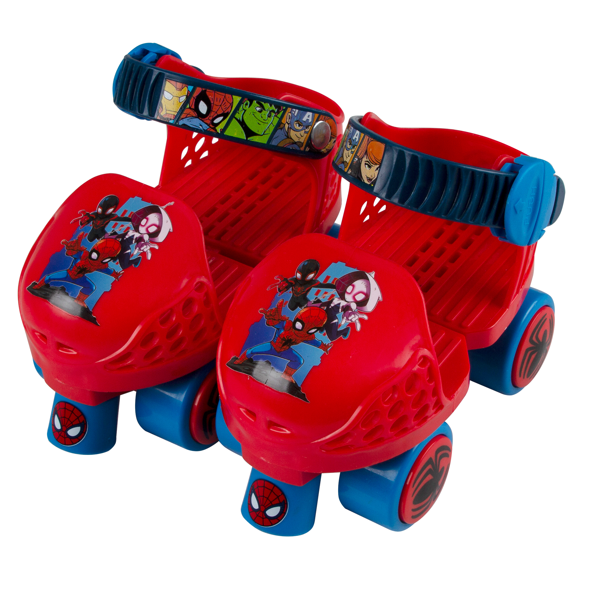 PlayWheels Junior Roller Skates with Knee Pads, Size 6-12, Maximum Weight 45 lbs