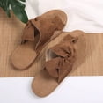 thumbnail image 6 of Mepaouo Women's Toe Loop Slide Sandals Comfortable Slip on Summer Flats Suede Cork Footbed Beach Shoes, 6 of 8