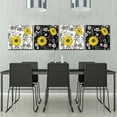 thumbnail image 2 of Black White Wall Art Sunflower Painting Yellow Wall Decor Flower Canvas Print Picture for Living Room Bedroom Bathroom Home Decorations Framed Artwork Ready to Hang 4 Pieces (16x16inchx4), 2 of 6