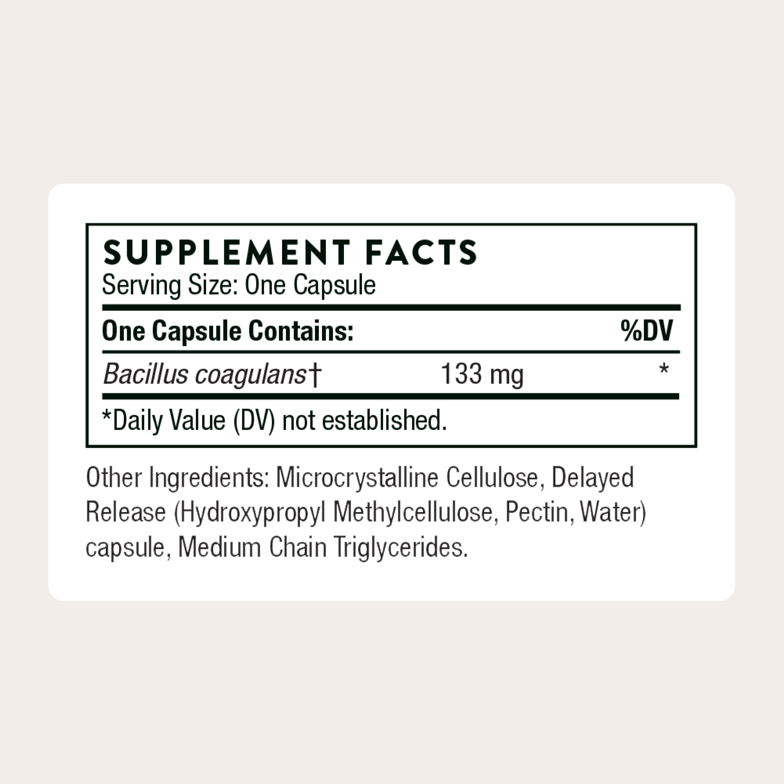 THORNE - Bacillus Coagulans Probiotic - Shelf Stable Probiotic Supplement to Promote GI Health* - 60 Capsules