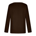 thumbnail image 7 of Idoravan Womens T Shirts Long Sleeve Crew Neck Basic Tee Women's Fall Fashion Long Sleeve Stretch Slim Fitted Sexy Basic Tee T-Shirt Blouse Solid Tops Coffee M, 7 of 7