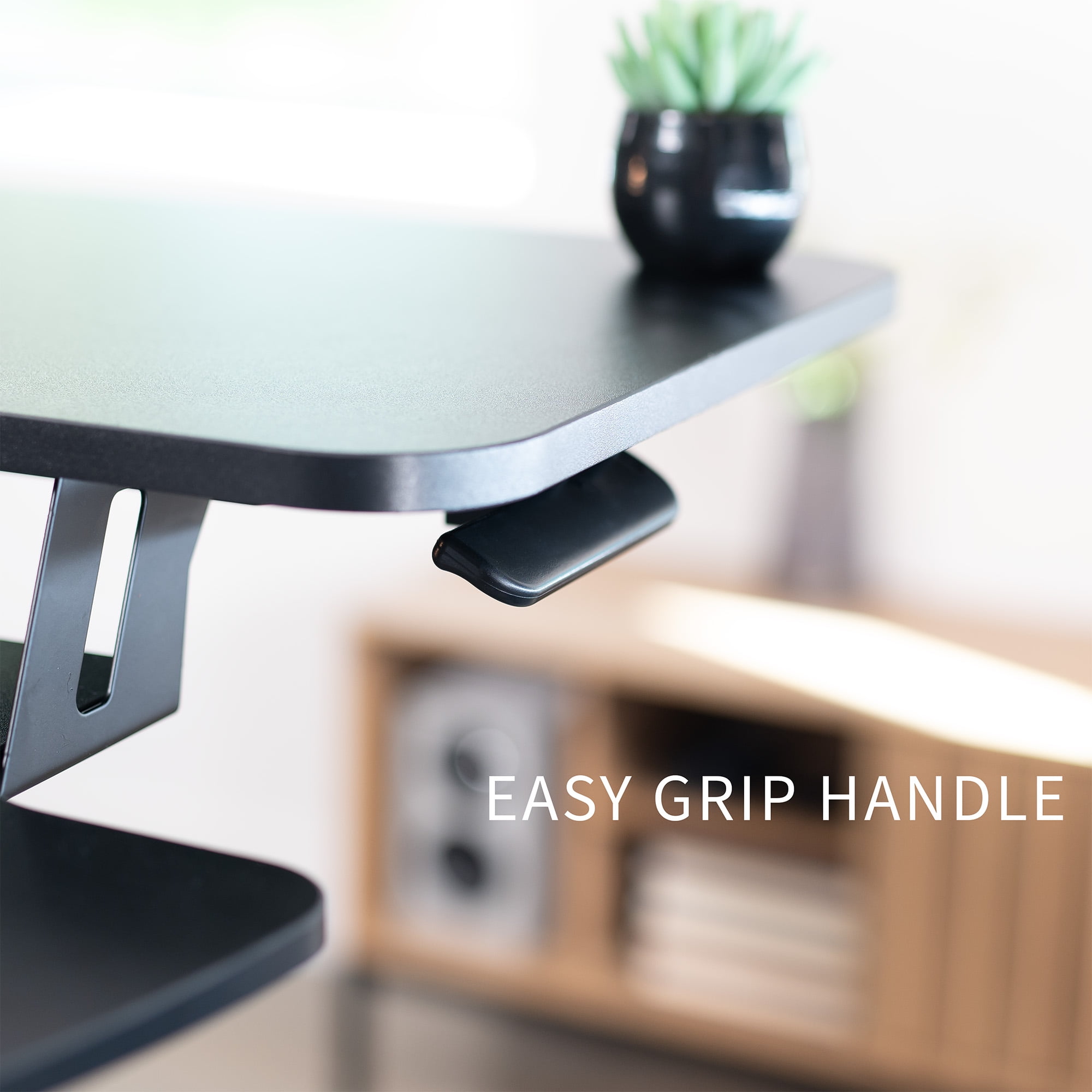 VIVO Black 36" Standing Desk Riser with Adjustable Dual 13" to 30" Monitor Mount
