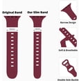 thumbnail image 4 of KOMI Thin Silicone Band Compatible with Apple Watch 41mm 38mm 40mm 45mm 42mm 44mm,Slim Narrow Replacement Sport Strap Wristband for iWatch Series SE 9 8 7 6 5 4 3 2 1 Women Men, Burgundy, 4 of 8