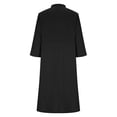 thumbnail image 6 of Women's Linen V-Neck Long Dress with Pockets and Quarter Sleeves, 6 of 8