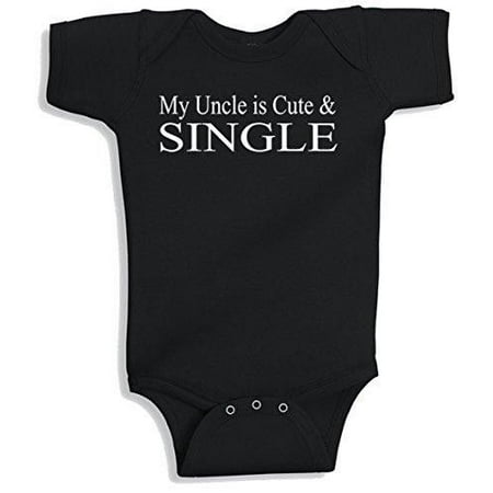 Lil Shirts My Uncle Is Cute & Single Baby Bodysuit~3-6 Months / Blue