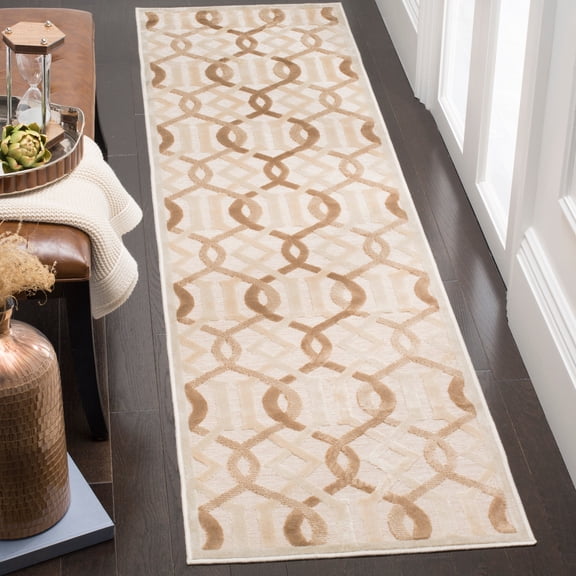 Safavieh  Paradise Ilza Modern Viscose Rug Cream 2'2" x 8' Runner 8' Runner Runner, Indoor Living Room, Bedroom