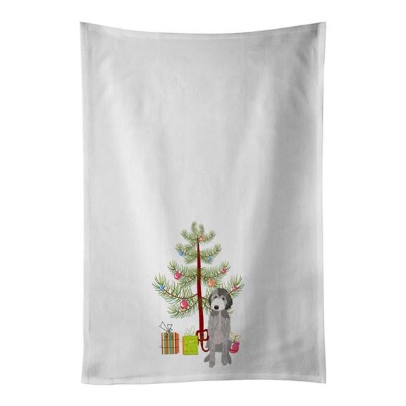 Carolines Treasures WDK3030WTKT 28 x 19 in. Unisex Doodle Silver No.1 Christmas White Dish Towels Kitchen Towel - Set of 2
