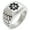 Silver, variant on Stainless Steel Radioactive Gear Geometric Pattern Step-Down Biker Style Polished Ring