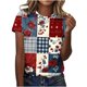 thumbnail image 1 of Tops de Ajuste Suelto para las Mujeres Sudadera Casual Impresa Manga Corta Cuello Redondo Superior, Poliéster, 1 of 5