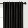 thumbnail image 4 of Chanasya 2-Panel Classy Embossed Leaf Textured Curtains - Back Tab, Ring Tab - for Windows Living Room Bedroom - Partial Room Darkening Drapes for Privacy - 52 x 63 Inches - Black, 4 of 5