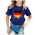 thumbnail image 4 of Hauts et T-Shirts pour Filles, T-Shirt à Manches Courtes et Col Rond avec Imprimé Drapeau Allemand, Tendance Mode Florale, 4 of 4