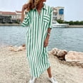 thumbnail image 7 of Odbmxy Striped Women Maxi Dresses Fall Long Sleeve Shift Holiday Casual Collared Loose Shirt Dress for Women Beach, 7 of 7