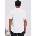 thumbnail image 3 of DARING DIVA Men's Linen Chest Pocket Short Sleeve Casual Hawaiian Shirts S White, 3 of 7