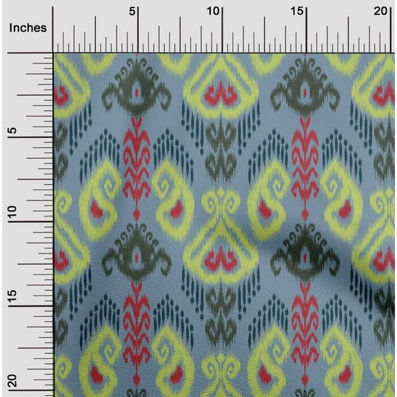 oneOone Organic Cotton Voile Fabric Swirl & Paisley Ikat Fabric Prints By Yard 42 Inch Wide