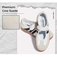 thumbnail image 5 of LUCKY STEP Retro Fashion Hook and Loop Sneakers Classic Slip on Casual Shoes,White&Black,Womens, 5 of 10