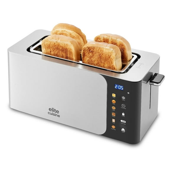 Elite Cuisine ECT5529 Smarttoast 4-Slice Long Slot Toaster