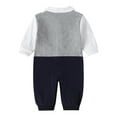 thumbnail image 3 of LAPAKIDS Newborn Baby boy bodysuits Long Sleeve Gentlemen Romper Jumpsuit 3-6 Months, 3 of 6