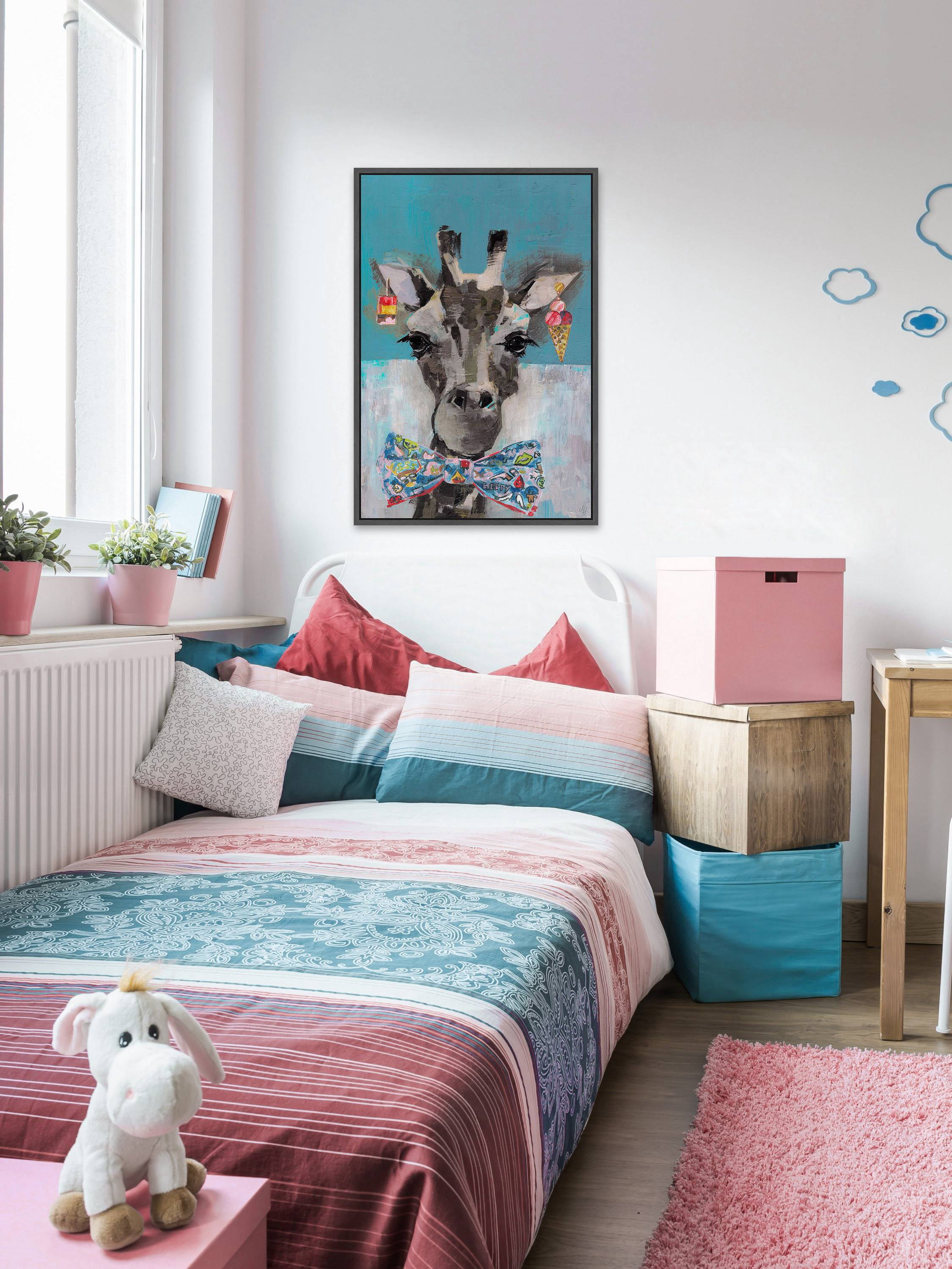 Sassy Giraffe Floater Framed Painting Print on Canvas