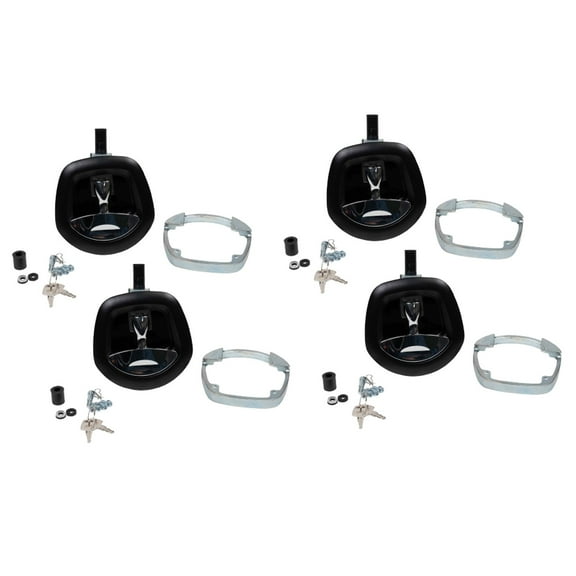 (4 Pack) Underbody Truck Tool Box Latch Replacement Lock w/ keys - Black Powder Coated Latch w/ Chrome Paddle - Tool Box Lock Replacement for Trucks, RV, Trailer, UTV, ATV