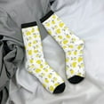 thumbnail image 5 of Logiee Yellow Lemon Leaves Print Adult Socks for Men & Women,Calf Socks, Ankle Socks,Boots Socks,Breathable Casual Sock,Unisex Crew Socks, 5 of 6