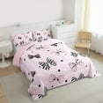 thumbnail image 3 of Manfei Polka Dots Bow Queen Comforter Set 3 Pieces for Girls, Striped Bowknot Bedding Sets, White Pink Stars Bedding Comforter Set, Breathable Home Decor, 3 of 8