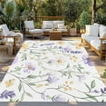 thumbnail image 3 of Fsddascl Purple Yellow Floral Outdoor Rug for Patio/Deck/Porch, Non-Slip Large Area Rug 4 x 6 Ft, Watercolor Wildflowers Botanical Indoor Outdoor Rugs Washable Area Rugs, Camping Rug Carpet, 3 of 5