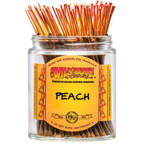 50x Wild Berry Shorties 4" Incense Sticks - Peach - USA Made Hand Dipped Wildberry