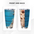thumbnail image 3 of Salouo Shells and Starfish Print 20oz Tumbler with Lid,Stainless Steel Vacuum Insulated Tumbler Durable Insulated Coffee Mug Thermal Cup with Splash Proof Sliding Lid-Straw Two-piece Set, 3 of 8